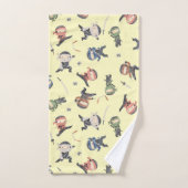 Cute Ninja Motif Vert Bleu Orange Jaune (Serviette à main)