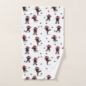 Cute Ninja Warrior Black & Red Kids (Serviette à main)