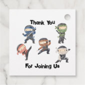 Cute Ninja Warrior Kids Birthday Party Bedankjes Labels (Achterkant)