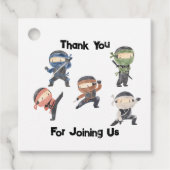 Cute Ninja Warrior Kids Birthday Party Bedankjes Labels (Voorkant)