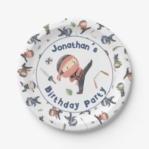 Cute Ninja Warrior Kids Birthday Party Custom Name Papieren Bordje