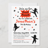 Cute Ninja Warrior Kids Birthday Party Kaart (Voorkant)