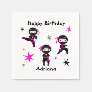 Cute Ninja Warrior Kids Birthday Party Servet