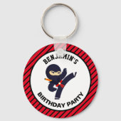 Cute Ninja Warrior Kids Birthday Party Sleutelhanger (Voorkant)