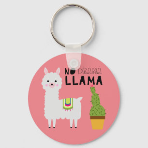 Cute No drama llama succulents cactus fiesta roze Sleutelhanger
