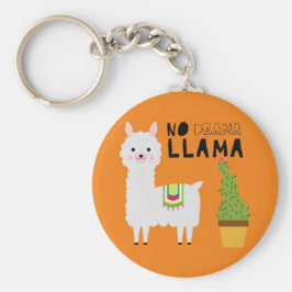 Cute No drama llama succulents cactus oranje Sleutelhanger