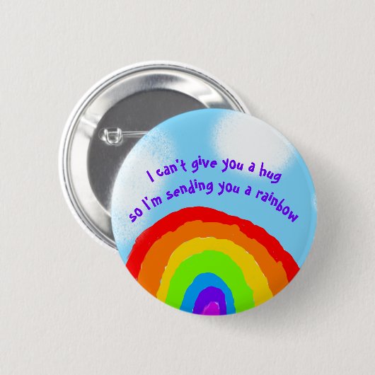 Cute no Hugs stuurt je een regenboog Ronde Button 5,7 Cm (Voorkant /achterkant)