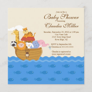 Cute Noah Ark Baby Girl of Baby Boy Shower Kaart