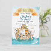 Cute Noah's Ark 2nd Birthday Two By Two Adventure Kaart (Staand voorkant)