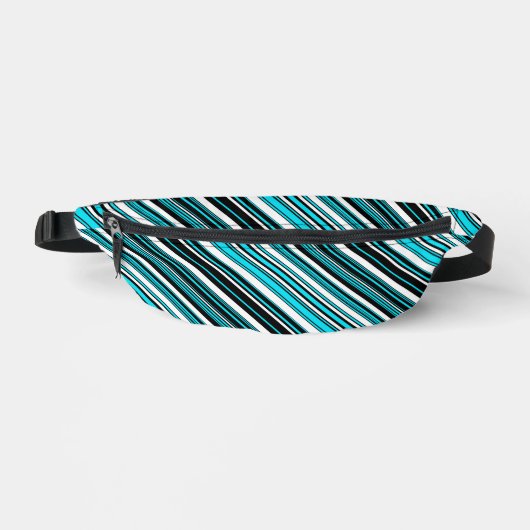 Cute noir blanc rayures aqua Coque-Mate iPhone cas (Recto)