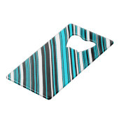 Cute noir blanc rayures aqua Coque-Mate iPhone cas (Devant Angle)