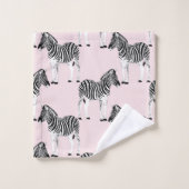 Cute Noir Blanc Zèbre Animal Rose Design (Gant de toilette)