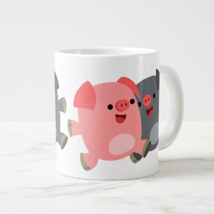 Cute Noir et Blanc Cartographie Cochons Jumbo Mug