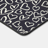 Cute Noir Et Blanc Coeur Bureau Mat (Coin)