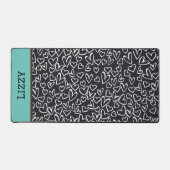 Cute Noir Et Blanc Coeur Bureau Mat (Recto)