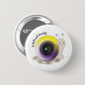 Cute Non Binary Pride Snail-Button Ronde Button 5,7 Cm (Voorkant /achterkant)