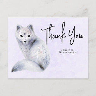 Cute Nordic Fox met Floral Markets Bedankt Briefkaart
