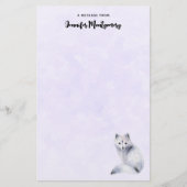 Cute Nordic Fox met Floral Markings Briefpapier (Voorkant)