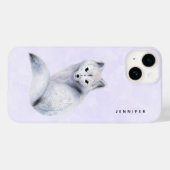 Cute Nordic Fox met Floral Markings Case-Mate iPhone Case (Achterkant (horizontaal))