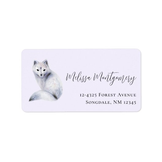 Cute Nordic Fox met Floral Markings Etiket (Voorkant)