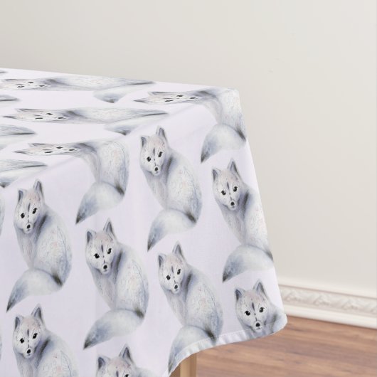 Cute Nordic Fox met Floral Markings Patterned Tafelkleed (Voorbeeld)