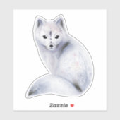 Cute Nordic Fox met Floral Markings Sticker (Vel)