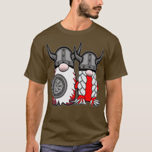 Cute Nordic Gnome Viking Tomte Couple Scandinavian T-shirt
