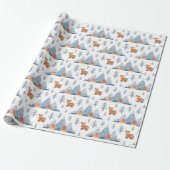 Cute Nordic Holiday Beer Pattern Cadeaupapier (Uitgerold)