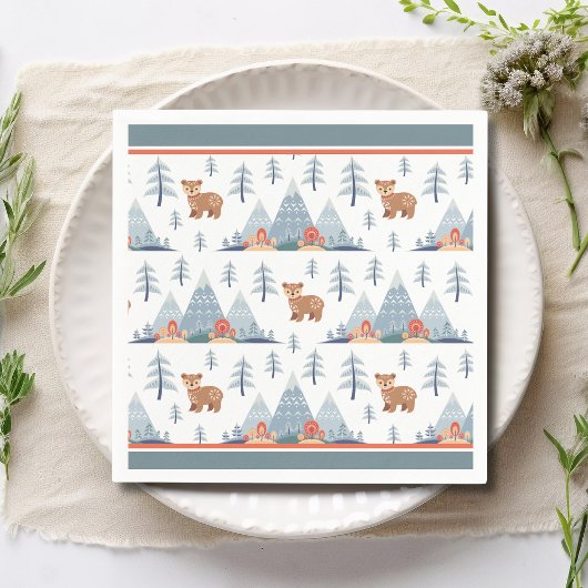 Cute Nordic Holiday Beer Pattern Servet