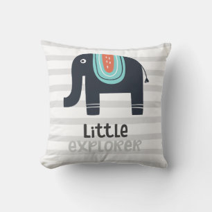 Cute Nordic Little Explorer Elephant Kussen