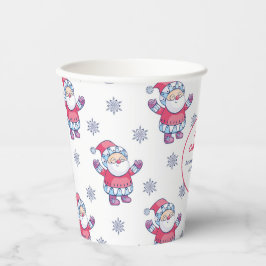 Cute Nordic Santa Snowflake Pattern Papieren Bekers
