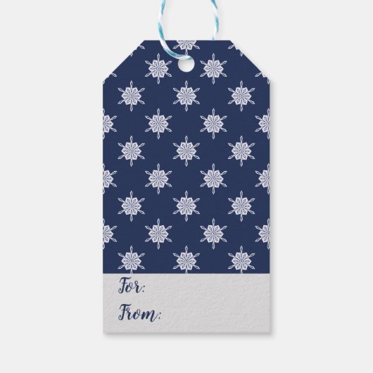 Cute Nordic Style Polar Beer Snowflake Cadeaulabel (Achterkant)