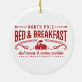 Cute North Pole Bed and Breakfast Keramisch Ornament (Achterkant)