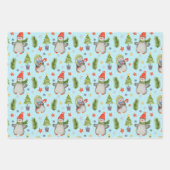 Cute North Pole Kerstpinguins Inpakpapier Vel (Voorkant)