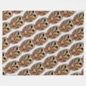 Cute Northern Saw Whet Owl Fleece Deken (Voorkant (Horizontaal))