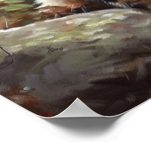 Cute Norwegian Forest Chat Art Imprimer Poster (Coin)