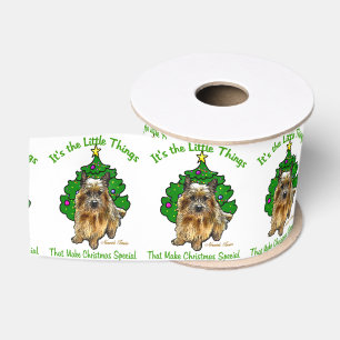 Cute Norwich Terrier Kerstmis Grosgrain Lint