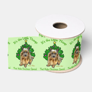 Cute Norwich Terrier Kerstmis Grosgrain Lint