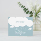Cute nuage pluie Coeurs Baby shower Invitation (Debout devant)