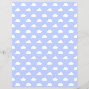 Cute nuages blanc sur papier à retouche bleu