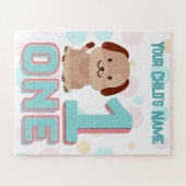 Cute Number 1 Dog Puzzle | Gepersonaliseerd Legpuzzel (Horizontaal)