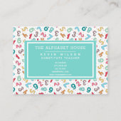 Cute Numbers Pattern - Substitutionale leraar/Tuto Visitekaartje (Voorkant)