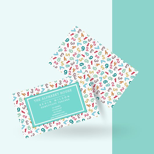 Cute Numbers Pattern - Substitutionale leraar/Tuto Visitekaartje