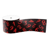 Cute Numbers White Red Black Pattern wiskunde Grosgrain Lint (Spoel)