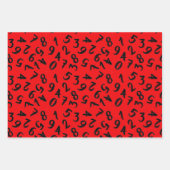 Cute Numbers White Red Black Pattern wiskunde Inpakpapier Vel (Voorkant 3)