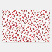 Cute Numbers White Red Black Pattern wiskunde Inpakpapier Vel (Voorkant 2)
