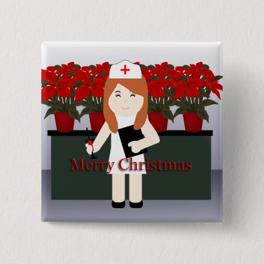 Cute Nurse 5 Kerstmis Button (Voorkant)