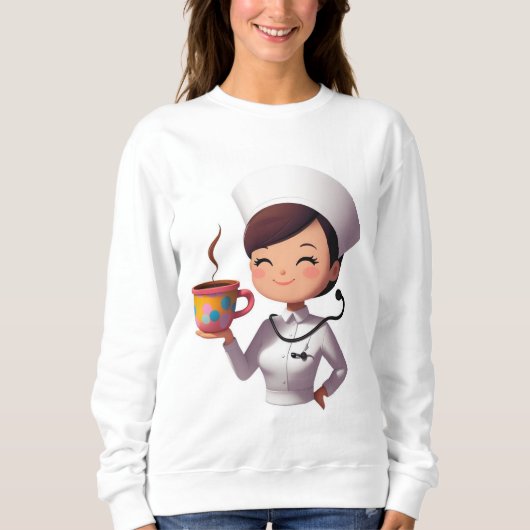 Cute Nurse Coffee Sweatshirt (Devant)