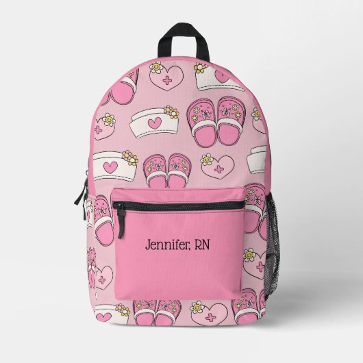 Cute Nurse Hats and Clogs Bedrukte Rugzak (Voorkant)