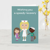 Cute Nurse & kids Obtenez bientôt une carte (Fleur jaune)